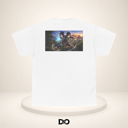 Fantasy Anime Krieger Rückendruck — Dual Mage Kampf Szene T-Shirt