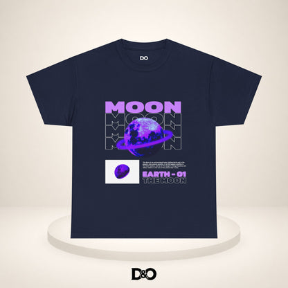 Moon Planet Graphic Tee — "Earth-01" Retro Purple Space T-Shirt