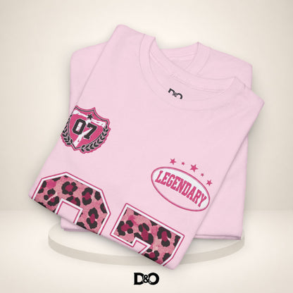 07 Leopard Print Graphic Tee — “Legendary” Pink Number Shirt