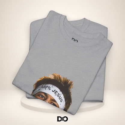 Jesus Stirnband Neymar Jr. Tee — "100% JESUS" Grafik T-Shirt