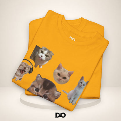 Süße Katzenköpfe T-Shirt — Collage von adorablen Kätzchenköpfen