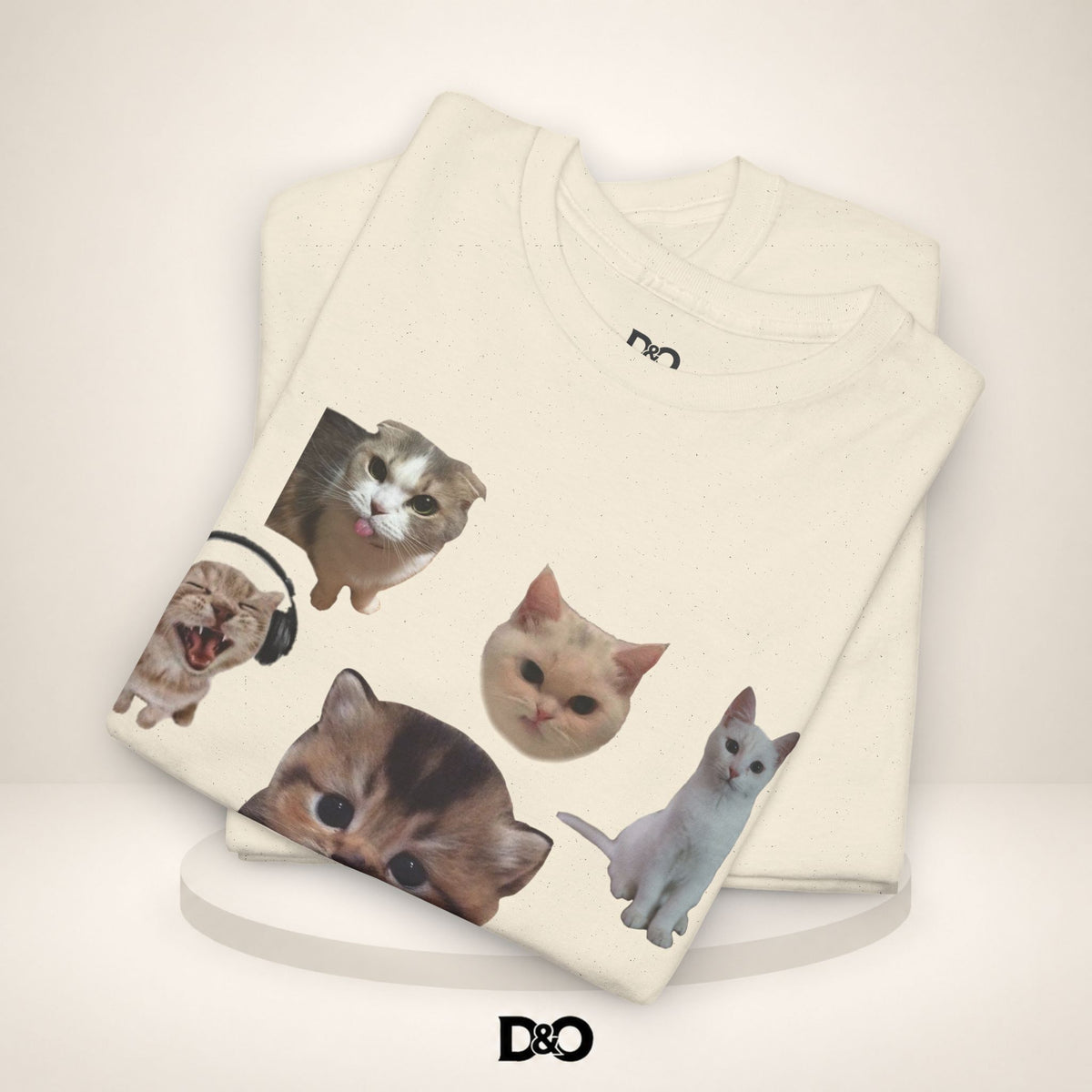 Süße Katzenköpfe T-Shirt — Collage von adorablen Kätzchenköpfen
