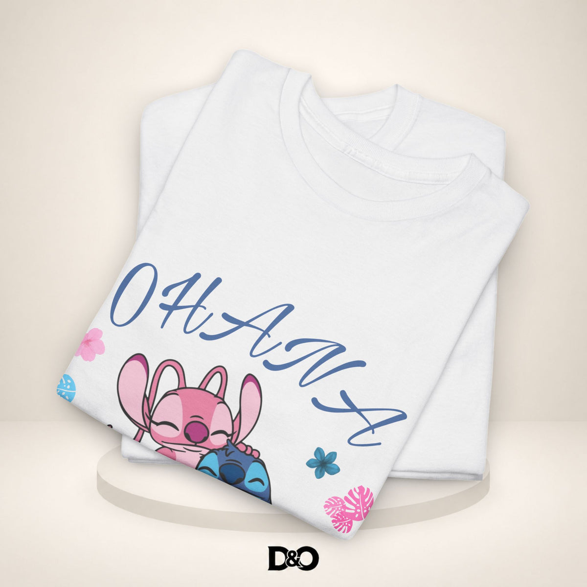 T-shirt graphique mignon Ohana Stitch & Angel — T-shirt inspiré de Lilo & Stitch « OHANA » Famille