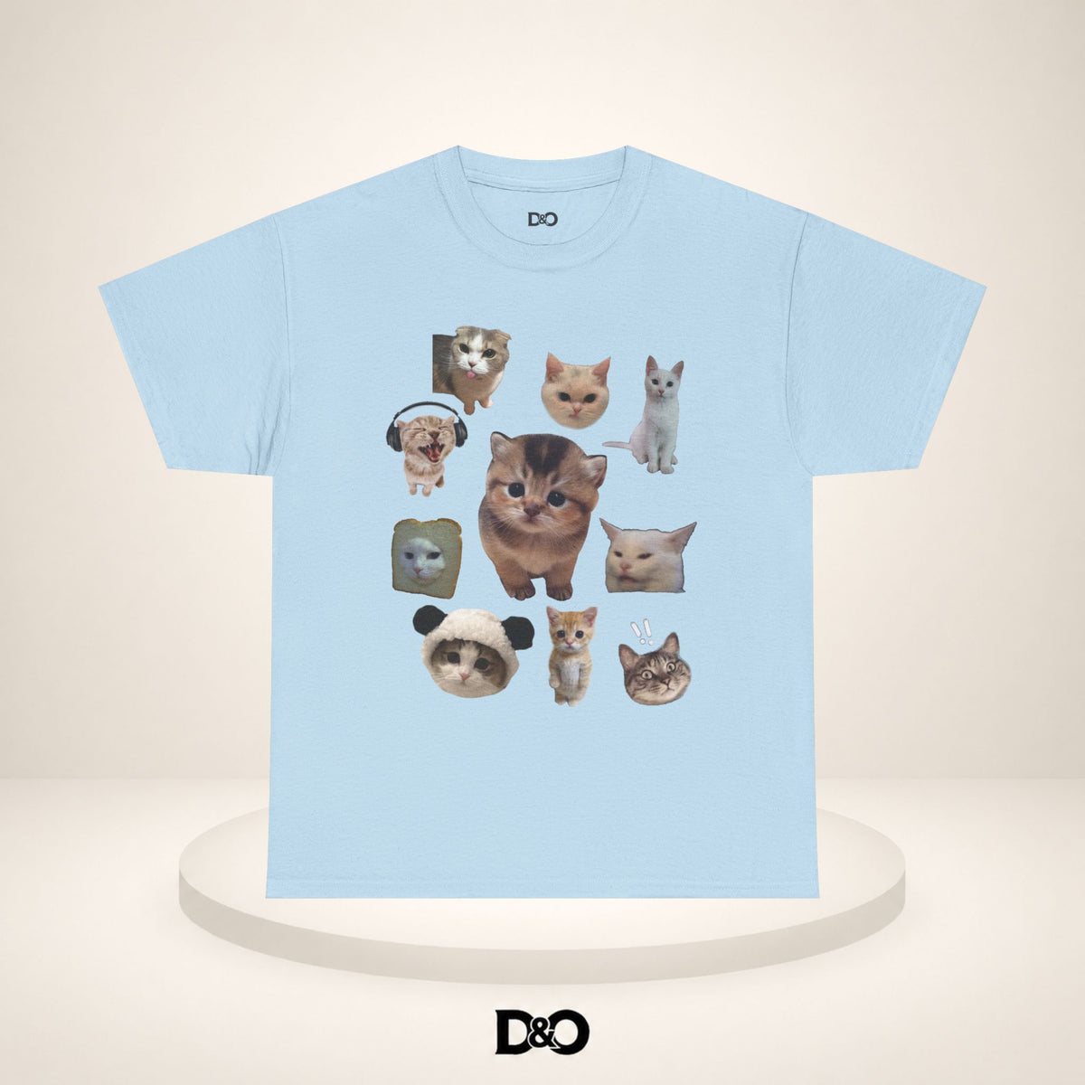 Süße Katzenköpfe T-Shirt — Collage von adorablen Kätzchenköpfen