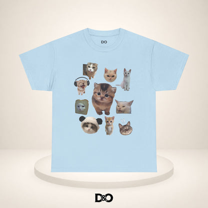 Süße Katzenköpfe T-Shirt — Collage von adorablen Kätzchenköpfen
