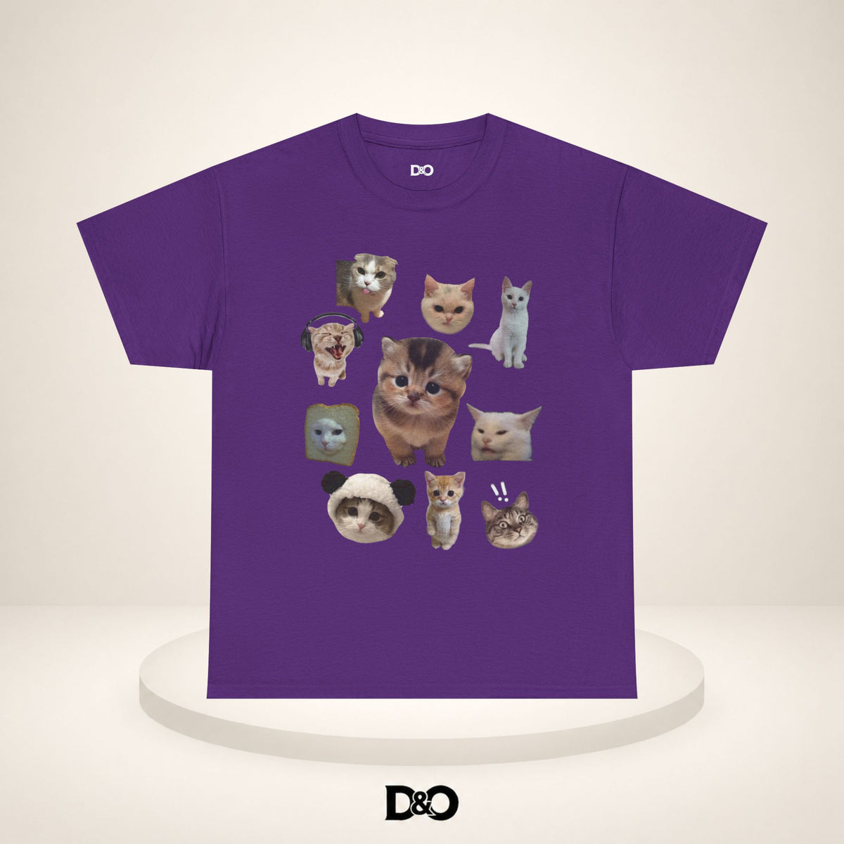 Süße Katzenköpfe T-Shirt — Collage von adorablen Kätzchenköpfen