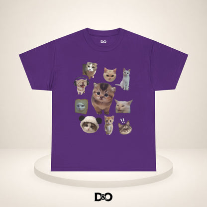 Süße Katzenköpfe T-Shirt — Collage von adorablen Kätzchenköpfen