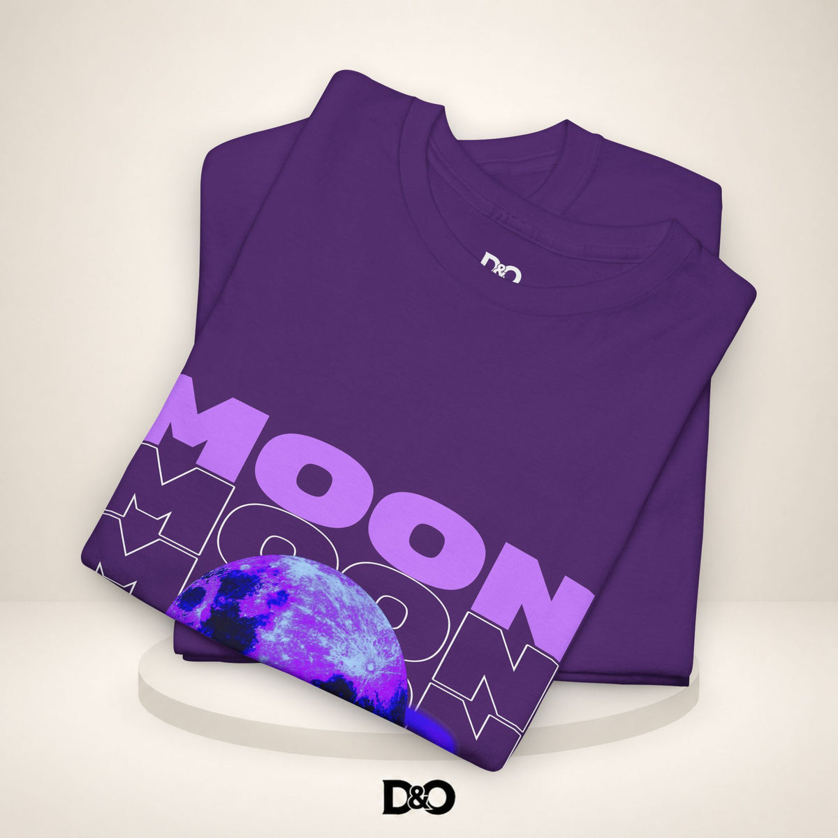 Moon Planet Graphic Tee — "Earth-01" Retro Purple Space T-Shirt