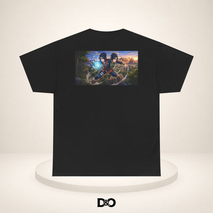 Fantasy Anime Krieger Rückendruck — Dual Mage Kampf Szene T-Shirt