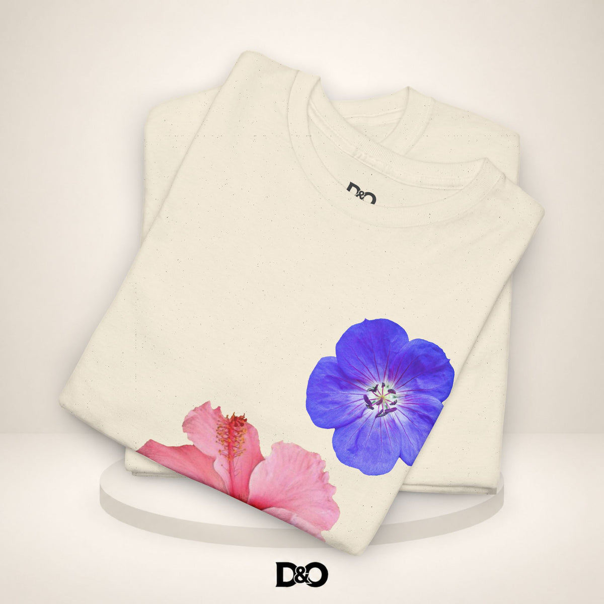 Tricou Floral Acuarelă — Tricou cu Hibiscus Roz și Mov „Lucrurile bune necesită timp”