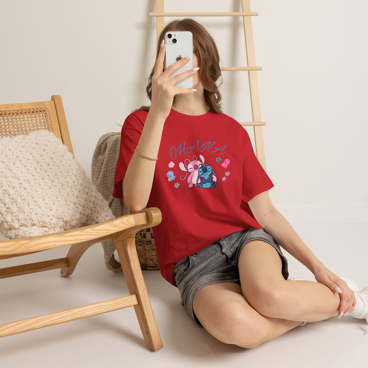T-shirt graphique mignon Ohana Stitch & Angel — T-shirt inspiré de Lilo & Stitch « OHANA » Famille