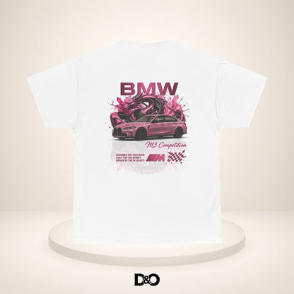 Car Competition Tee — Pink Racing Car Graphic T-Shirt