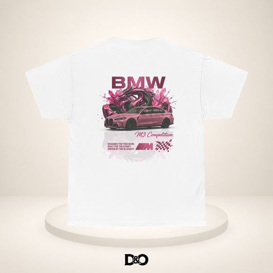 BMW M3 Competition Tee — Pinkes Rennwagen Grafik T-Shirt