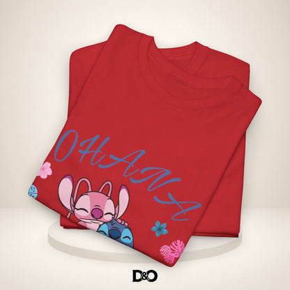 T-shirt graphique mignon Ohana Stitch & Angel — T-shirt inspiré de Lilo & Stitch « OHANA » Famille