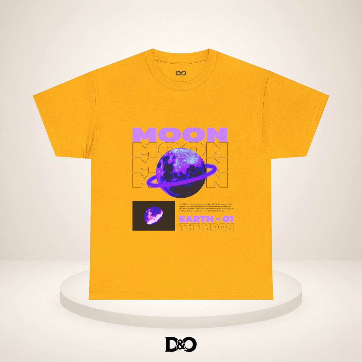 Moon Planet Graphic Tee — "Earth-01" Retro Purple Space T-Shirt