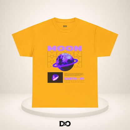 Moon Planet Graphic Tee — "Earth-01" Retro Purple Space T-Shirt