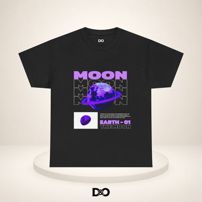 Moon Planet Graphic Tee — "Earth-01" Retro Purple Space T-Shirt