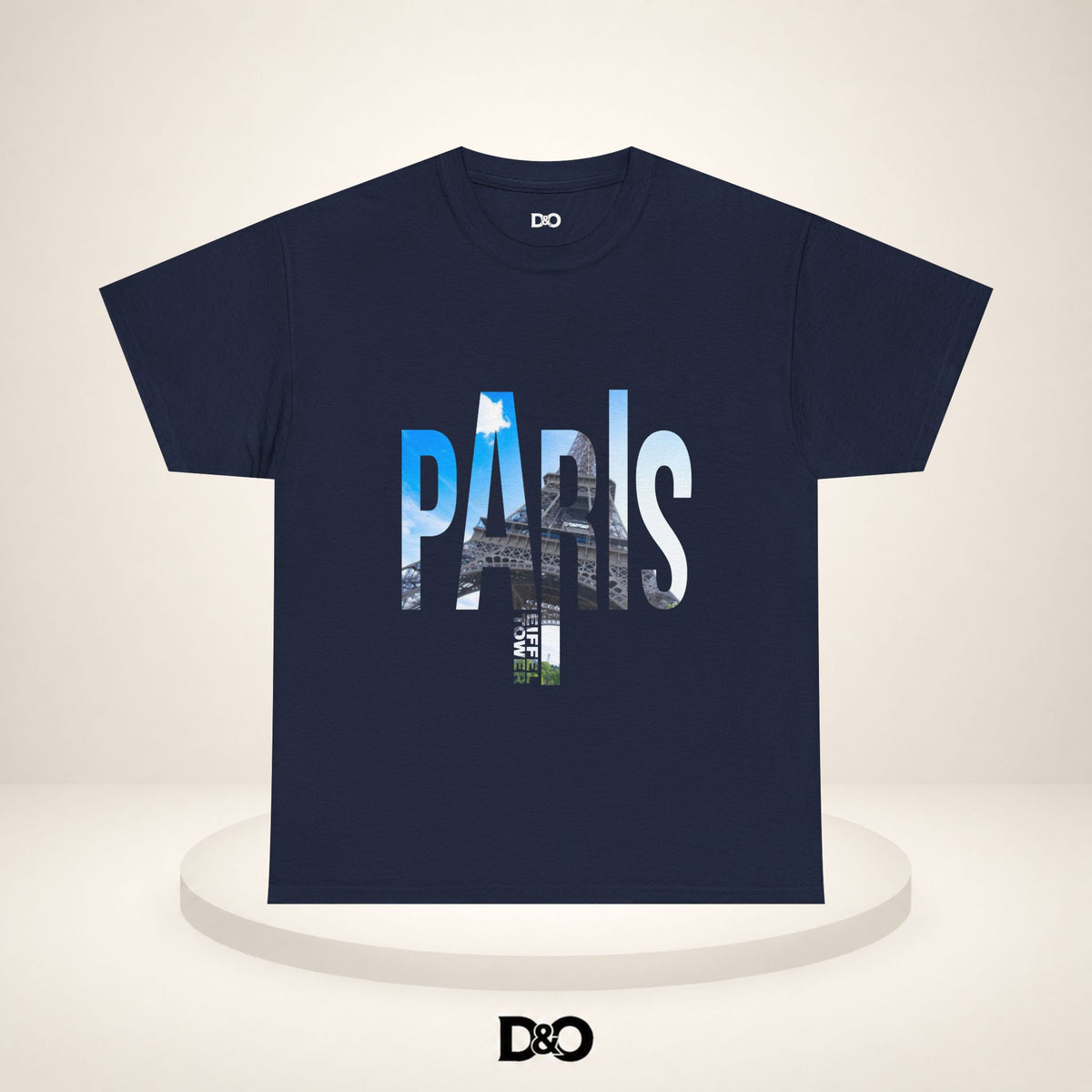 Paris Photo-Print Tee — Skyline Lettering Travel T-Shirt