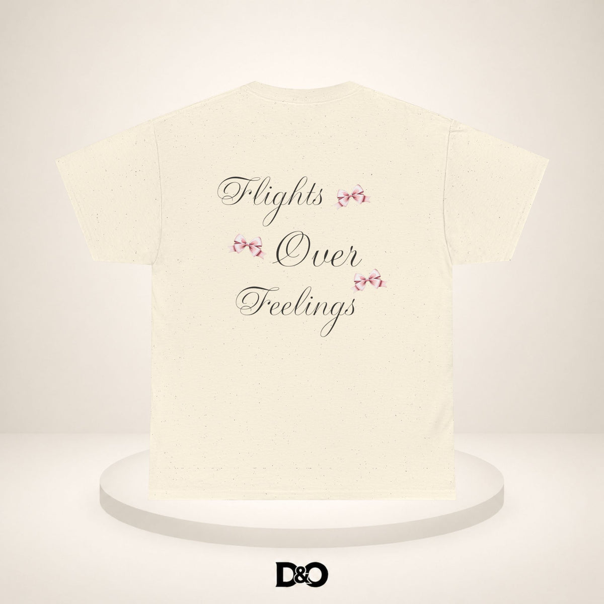 Flights Over Feelings Tee — Feminine Script Floral Backprint T‑Shirt