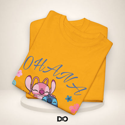 T-shirt graphique mignon Ohana Stitch & Angel — T-shirt inspiré de Lilo & Stitch « OHANA » Famille