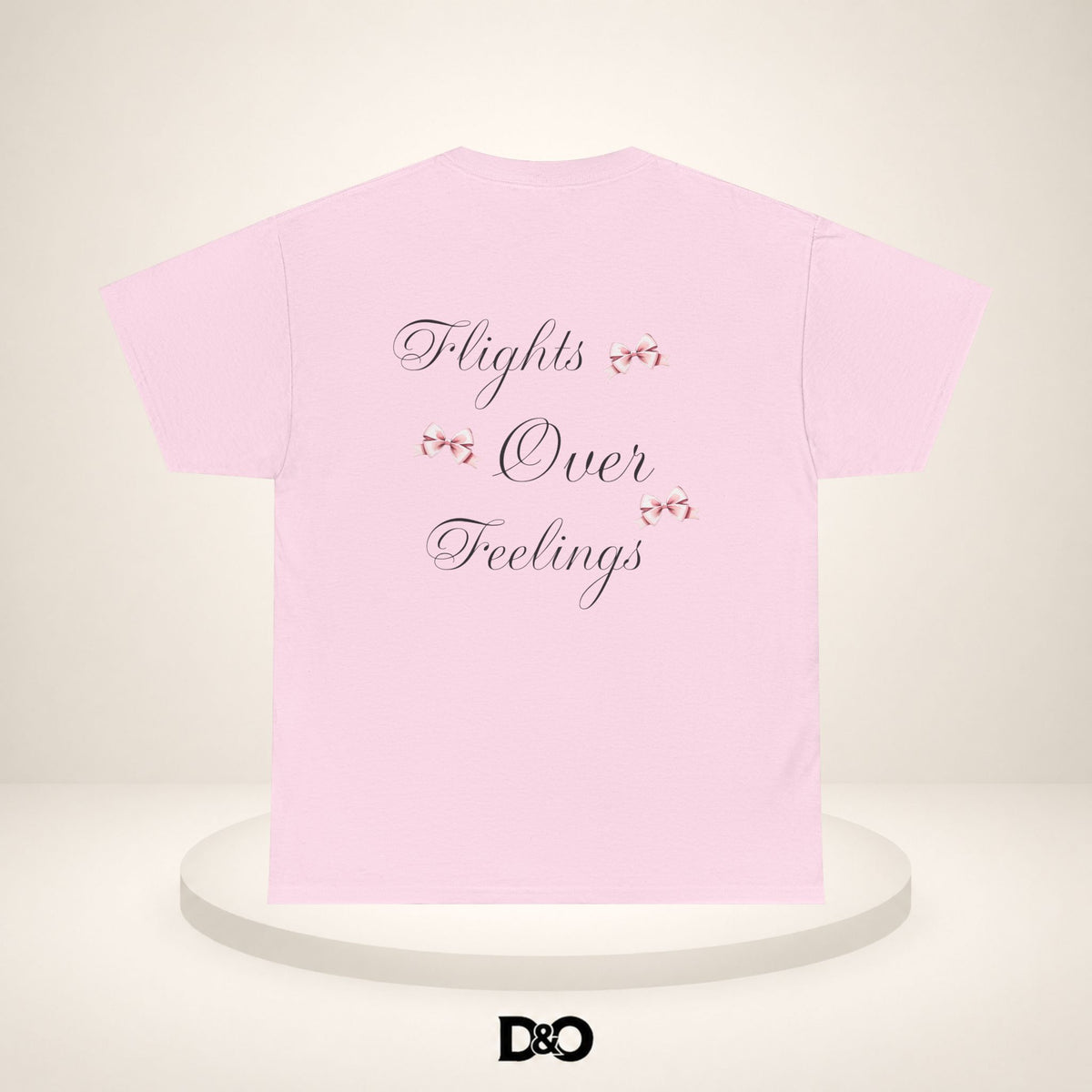 Flights Over Feelings Tee — Feminine Script Floral Backprint T‑Shirt