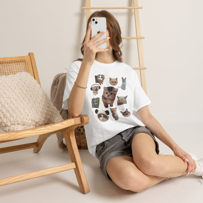 Süße Katzenköpfe T-Shirt — Collage von adorablen Kätzchenköpfen