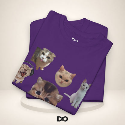 Süße Katzenköpfe T-Shirt — Collage von adorablen Kätzchenköpfen
