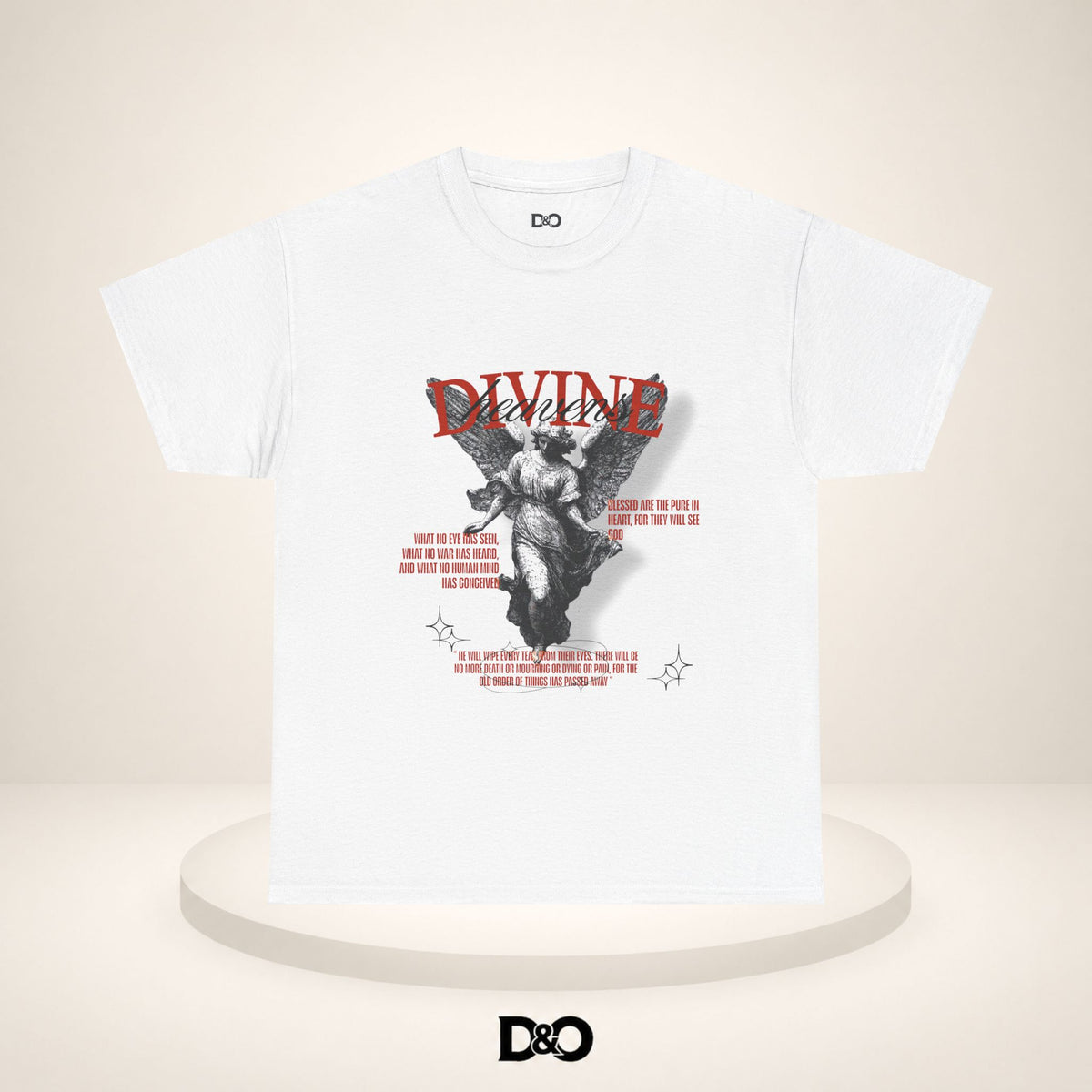 T-shirt graphique Ange Divin — T-shirt style statue vintage