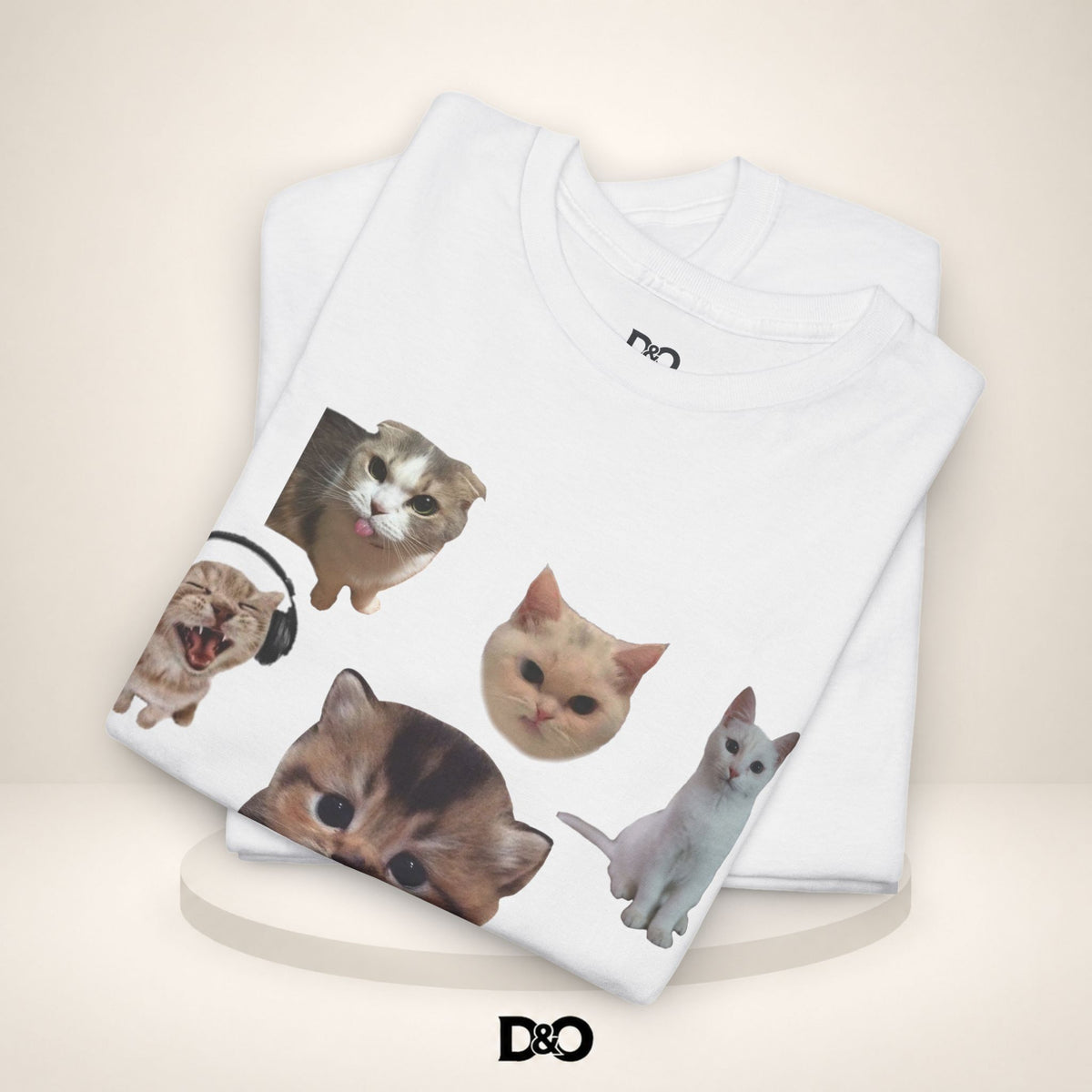 Süße Katzenköpfe T-Shirt — Collage von adorablen Kätzchenköpfen