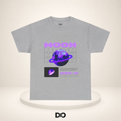 Moon Planet Graphic Tee — "Earth-01" Retro Purple Space T-Shirt