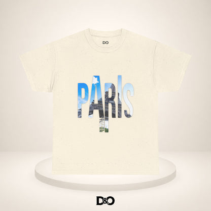 Paris Photo-Print Tee — Skyline Lettering Travel T-Shirt