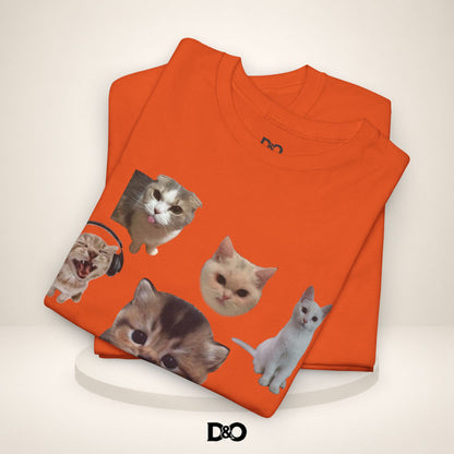 Süße Katzenköpfe T-Shirt — Collage von adorablen Kätzchenköpfen