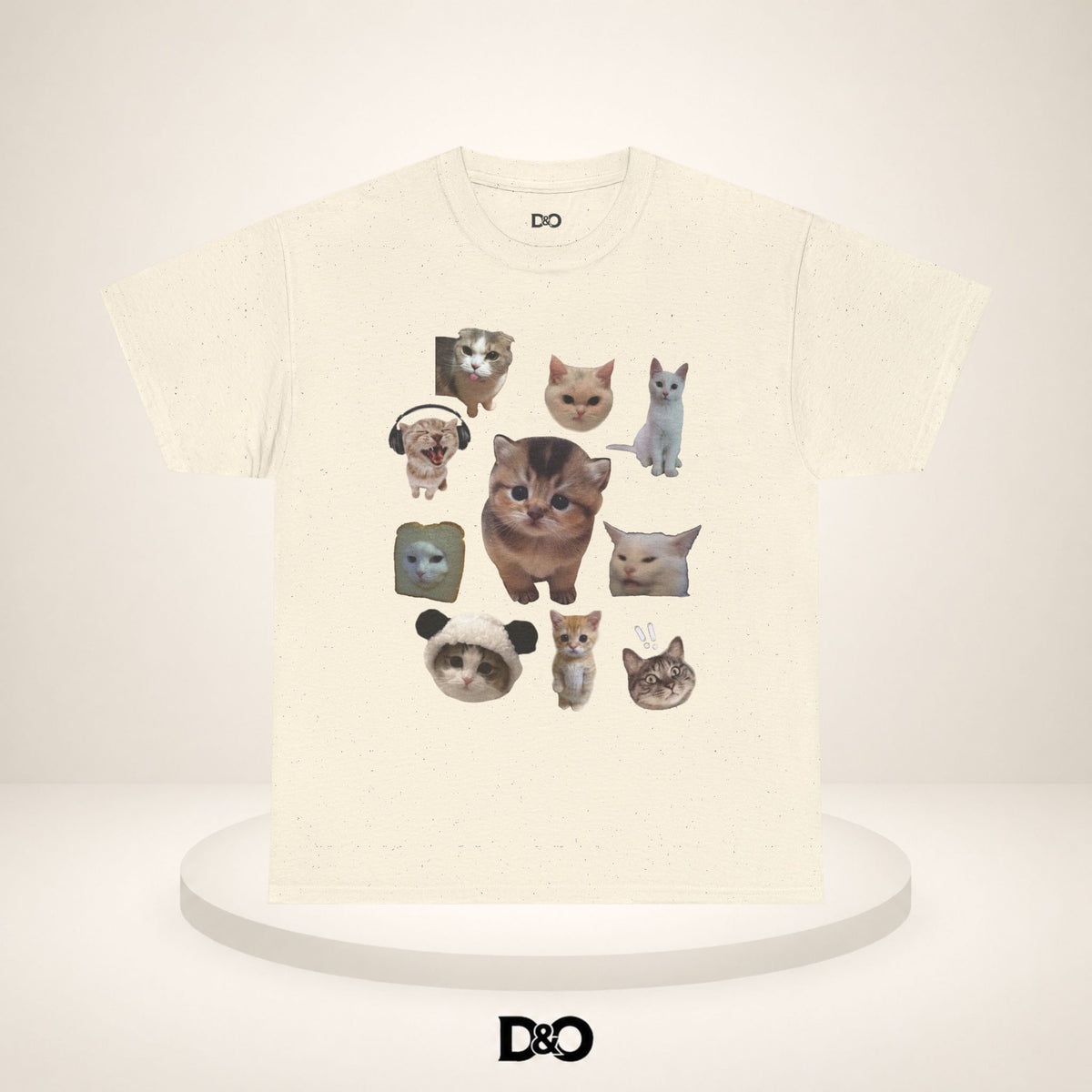 Süße Katzenköpfe T-Shirt — Collage von adorablen Kätzchenköpfen