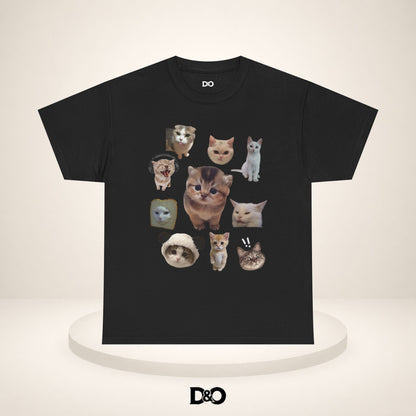 Süße Katzenköpfe T-Shirt — Collage von adorablen Kätzchenköpfen