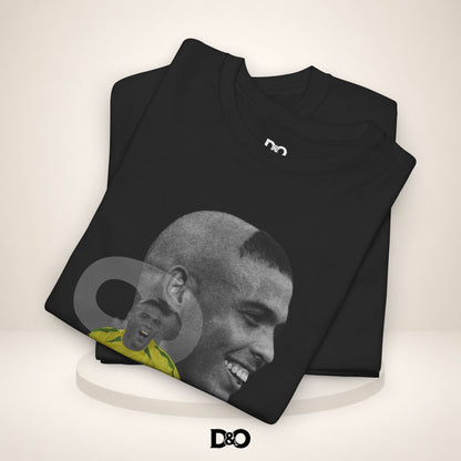 Football Legend Graphic Tee — R9 Portrait with Yellow Jersey & Nike Swoosh