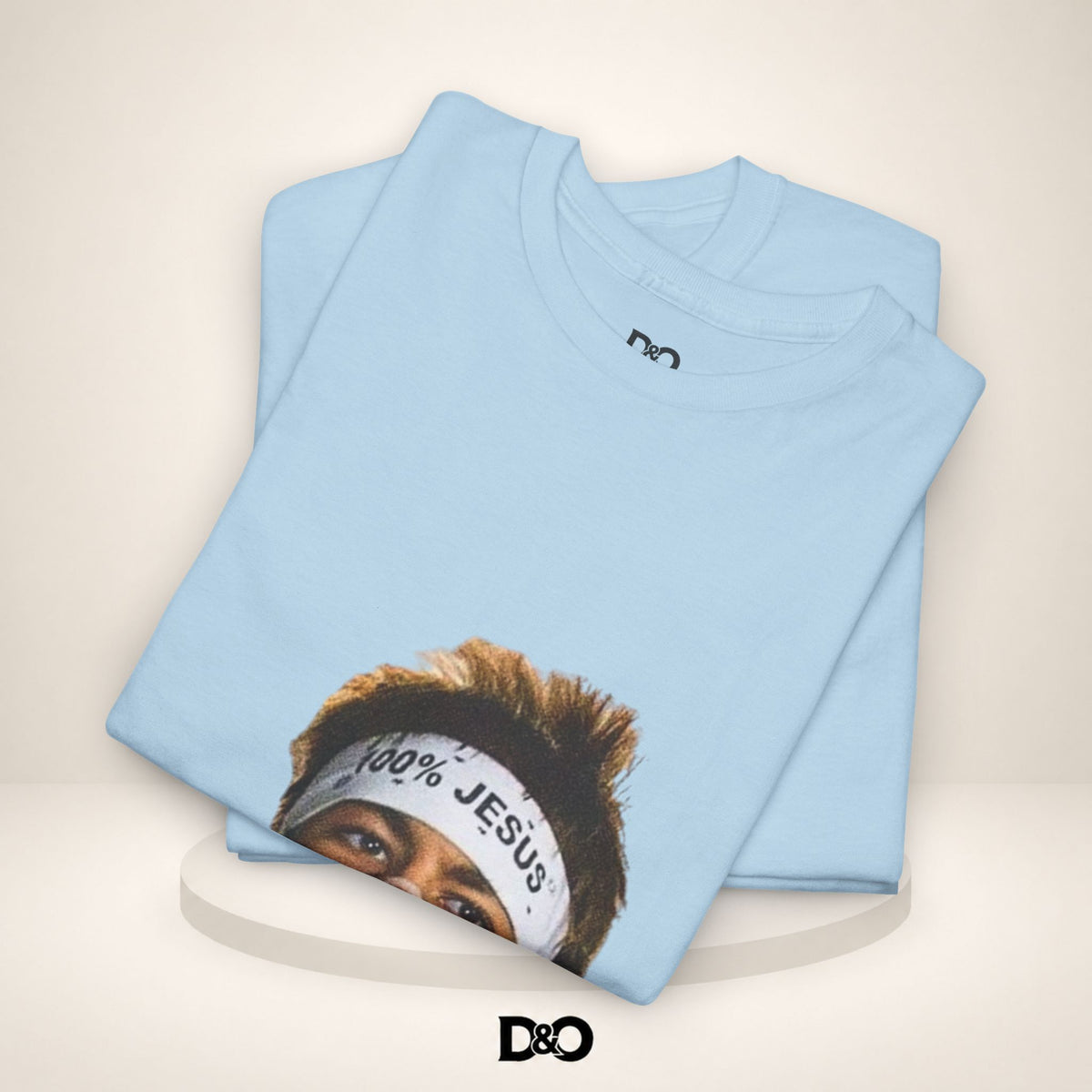 Jesus Stirnband Neymar Jr. Tee — "100% JESUS" Grafik T-Shirt