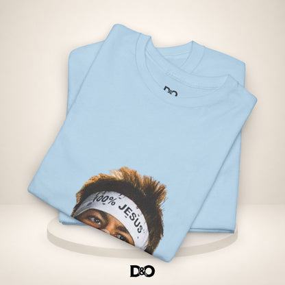 Jesus Stirnband Neymar Jr. Tee — "100% JESUS" Grafik T-Shirt