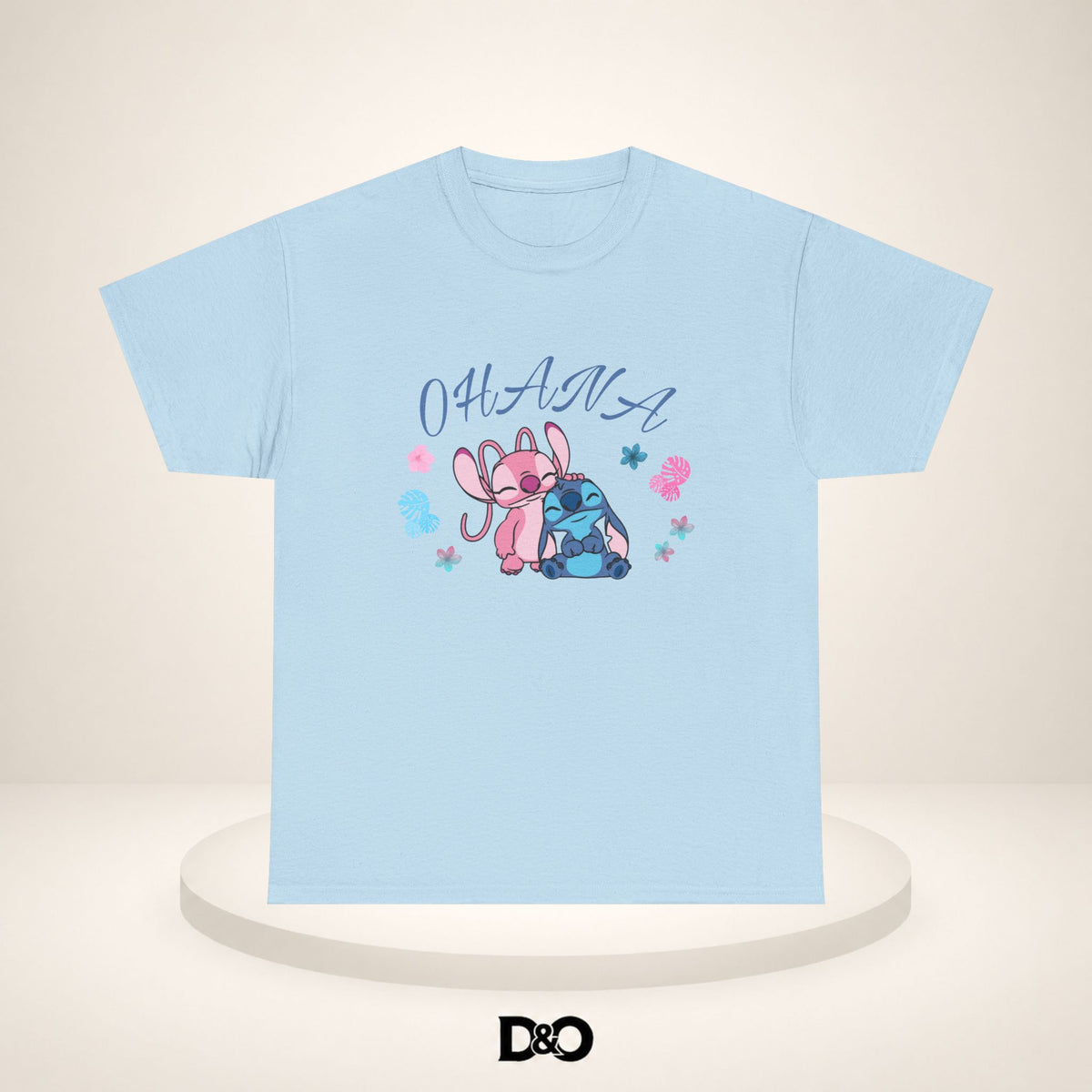 T-shirt graphique mignon Ohana Stitch & Angel — T-shirt inspiré de Lilo & Stitch « OHANA » Famille