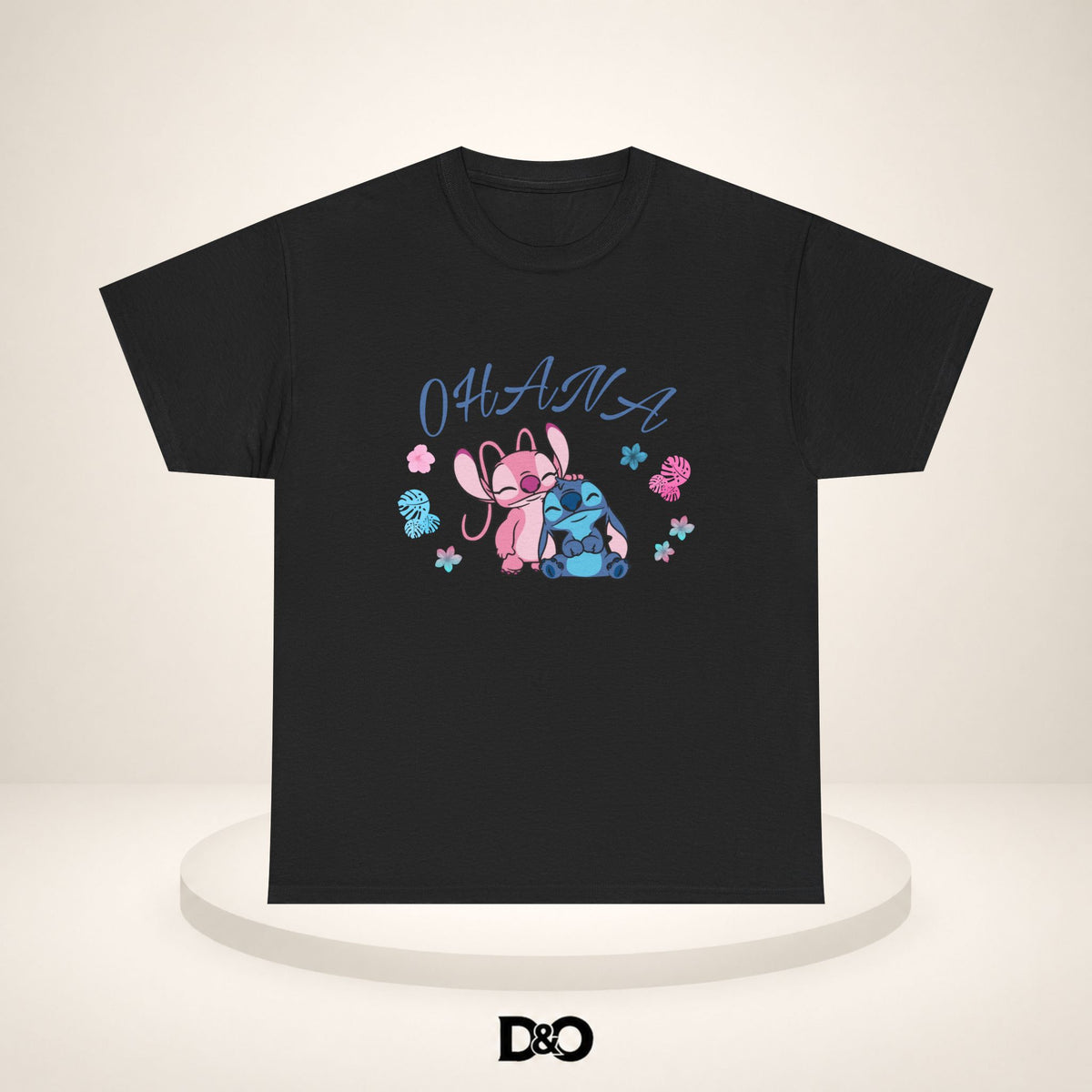 T-shirt graphique mignon Ohana Stitch & Angel — T-shirt inspiré de Lilo & Stitch « OHANA » Famille