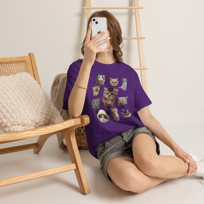 Süße Katzenköpfe T-Shirt — Collage von adorablen Kätzchenköpfen