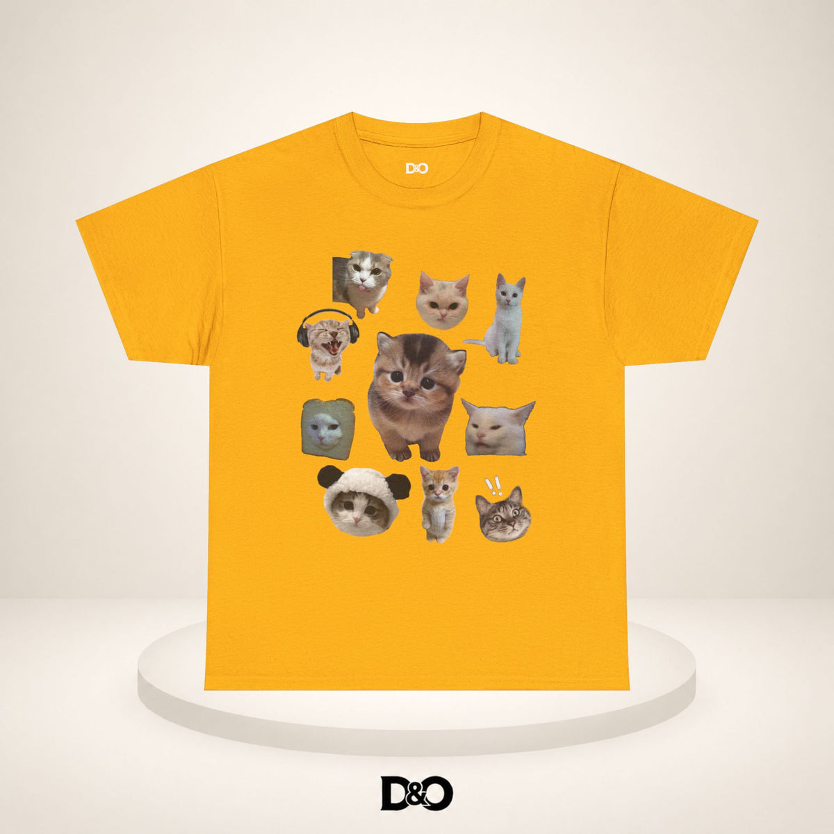 Süße Katzenköpfe T-Shirt — Collage von adorablen Kätzchenköpfen