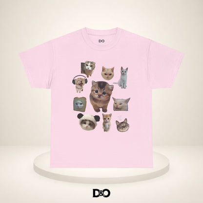 Süße Katzenköpfe T-Shirt — Collage von adorablen Kätzchenköpfen