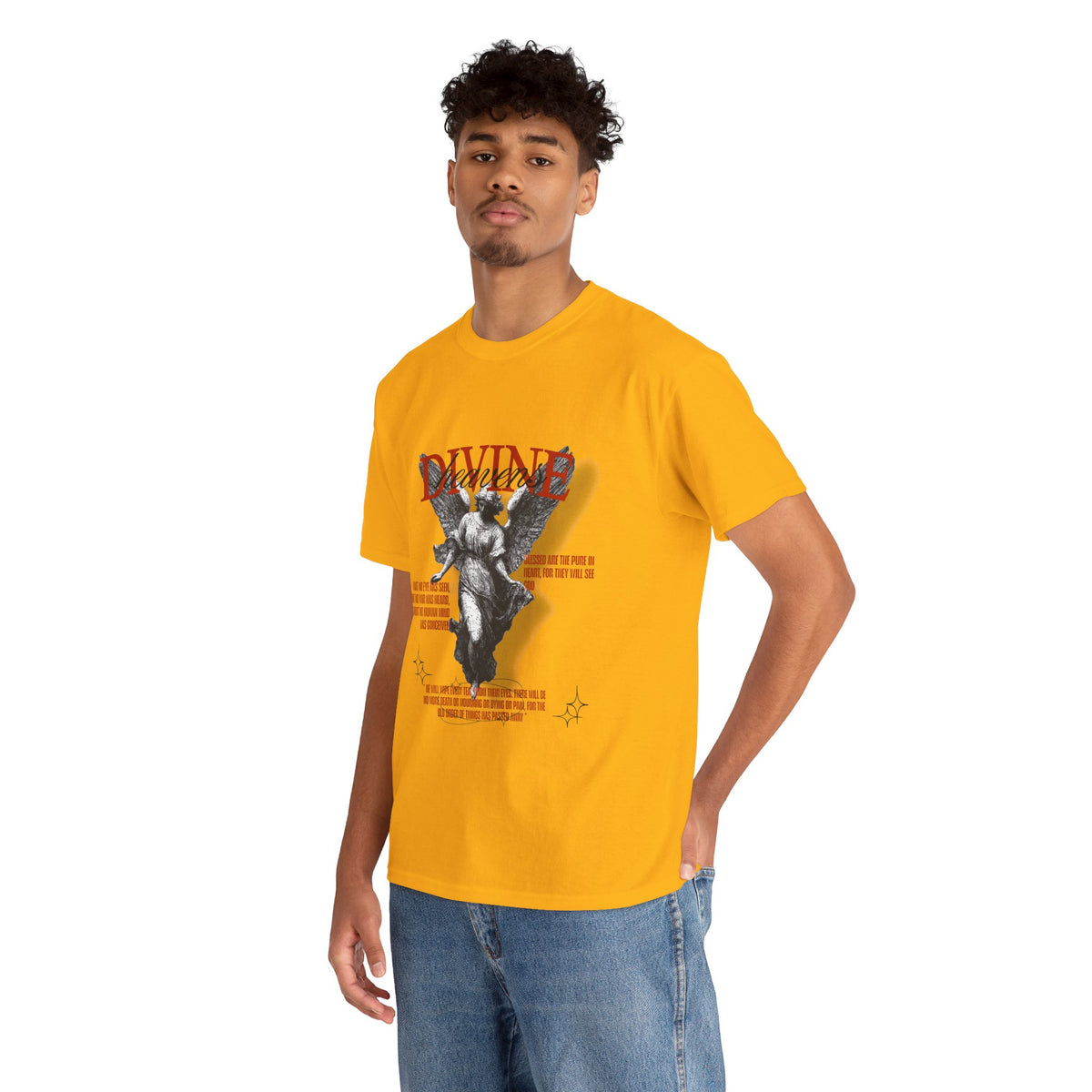 T-shirt graphique Ange Divin — T-shirt style statue vintage