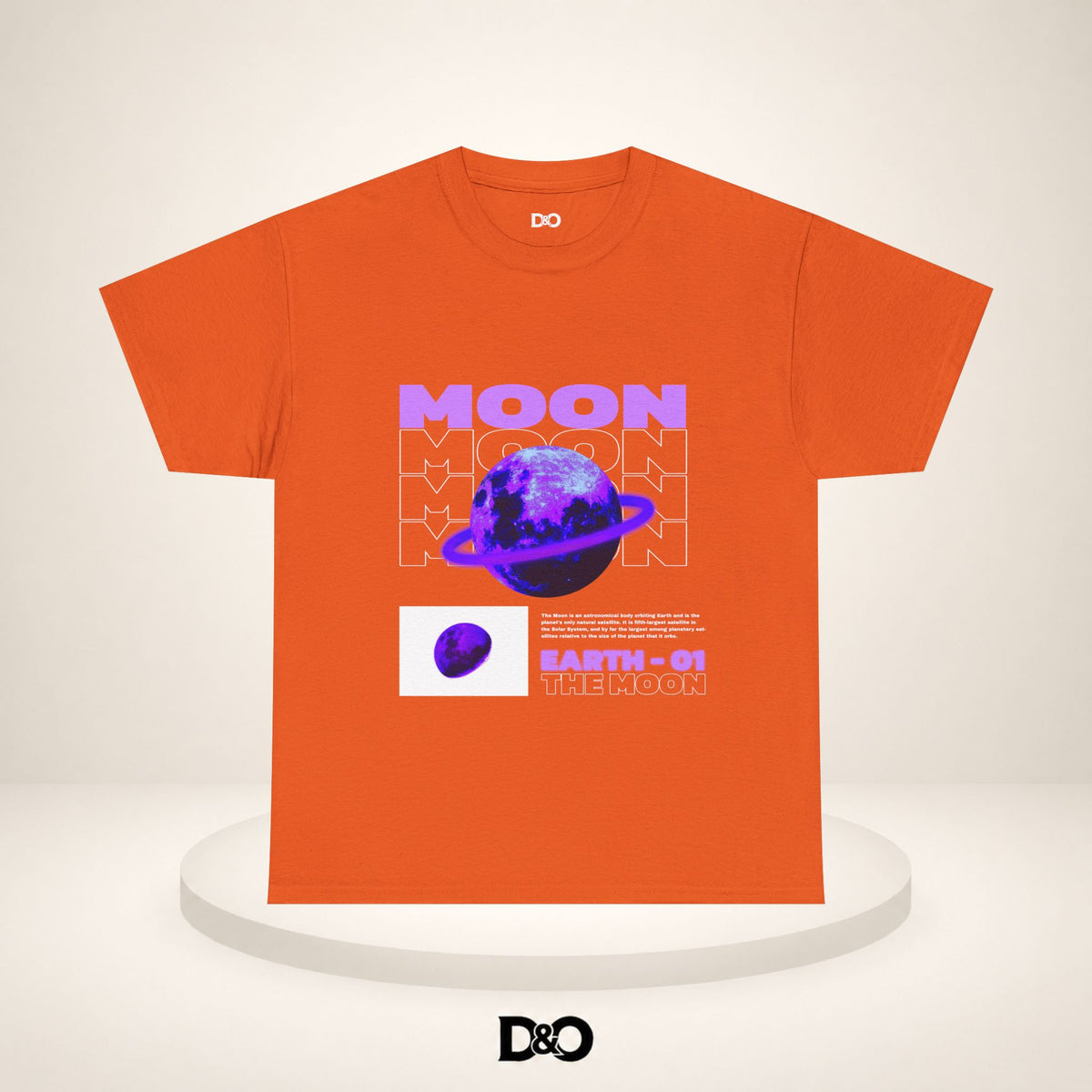 Moon Planet Graphic Tee — "Earth-01" Retro Purple Space T-Shirt