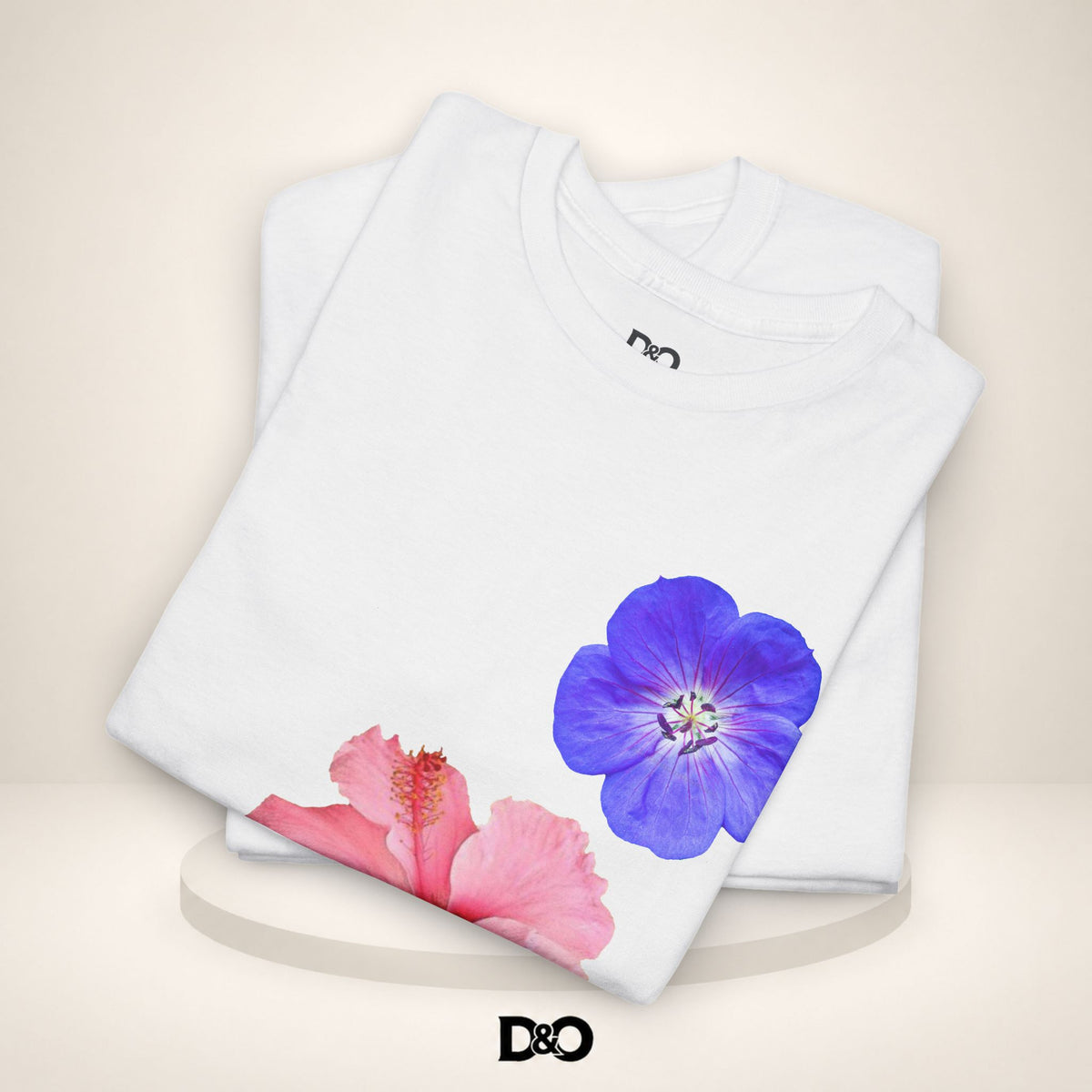 Tricou Floral Acuarelă — Tricou cu Hibiscus Roz și Mov „Lucrurile bune necesită timp”
