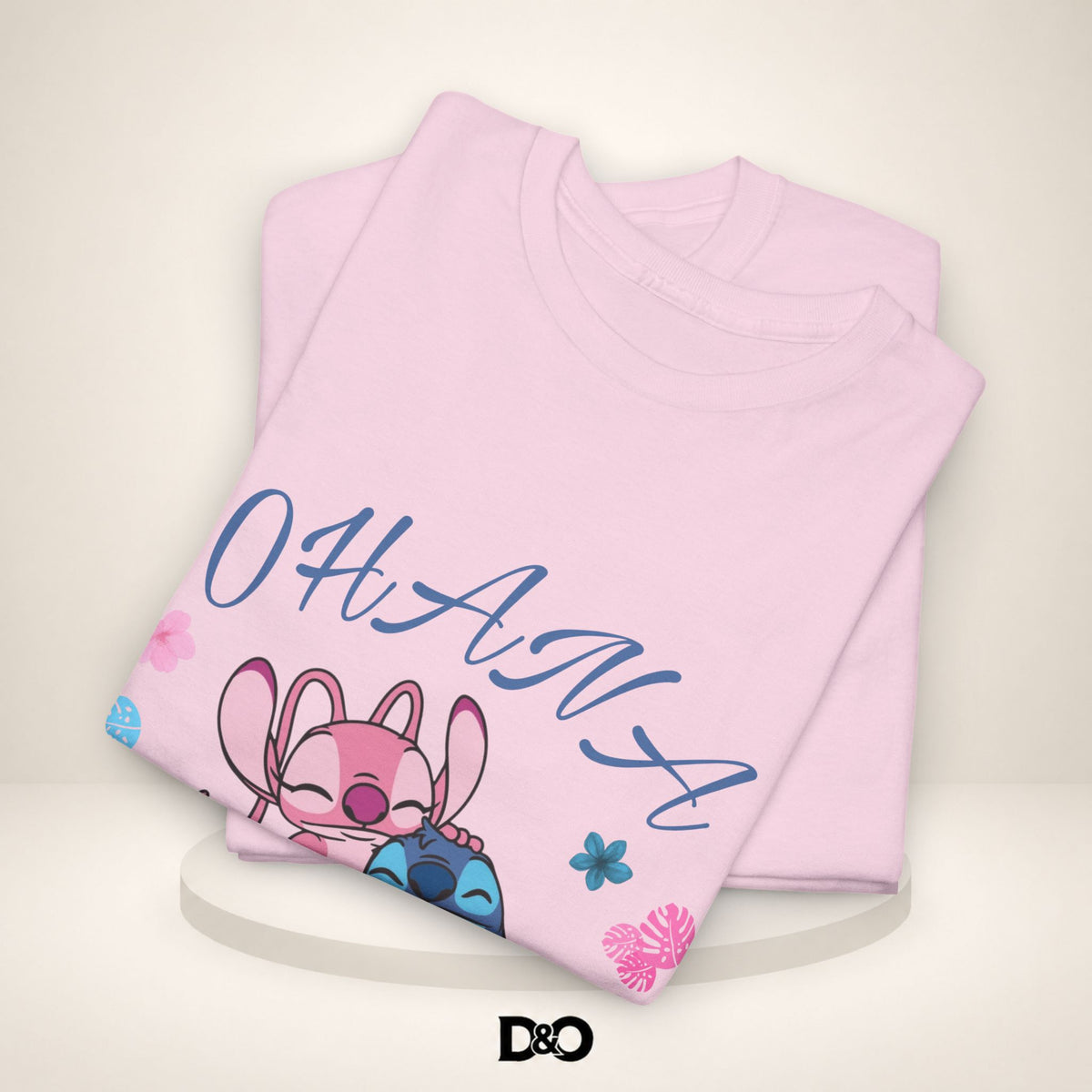 T-shirt graphique mignon Ohana Stitch & Angel — T-shirt inspiré de Lilo & Stitch « OHANA » Famille