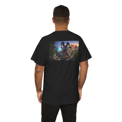 Fantasy Anime Krieger Rückendruck — Dual Mage Kampf Szene T-Shirt