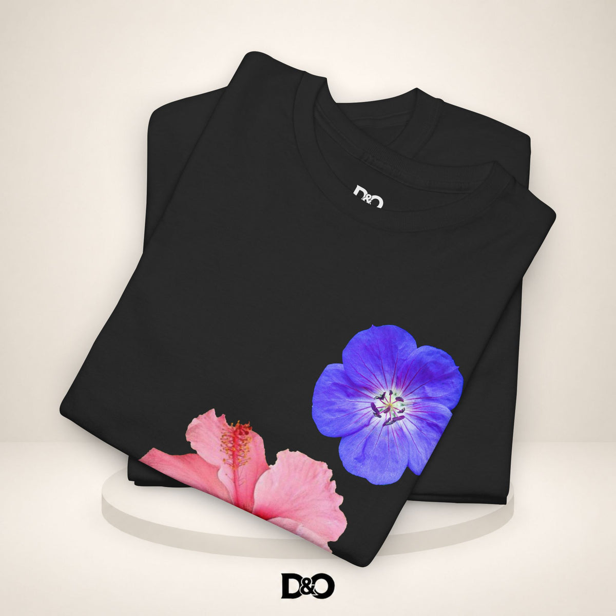 Tricou Floral Acuarelă — Tricou cu Hibiscus Roz și Mov „Lucrurile bune necesită timp”