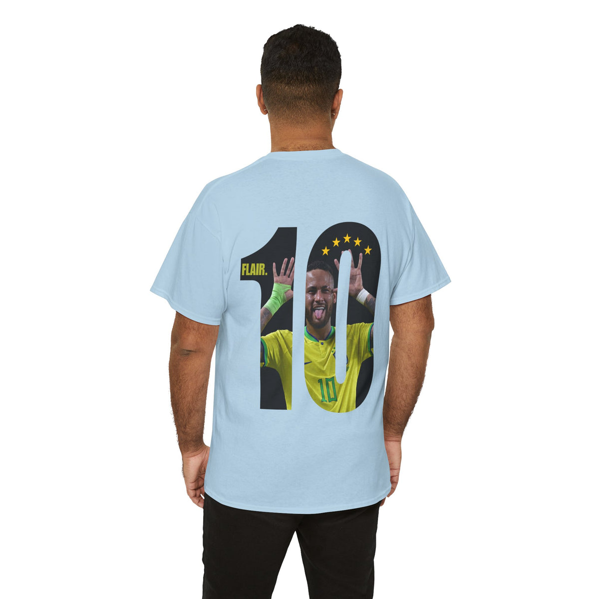 Soccer Jersey Neymar Jr. Tee — Number 10 Flair Back-Print T‑Shirt