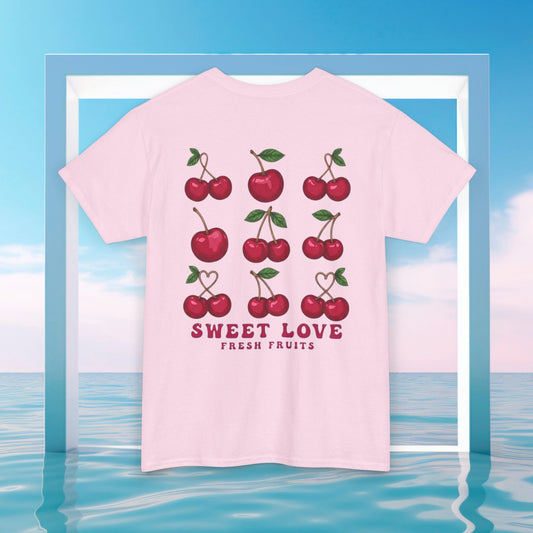 Cherry Graphic Tee – "Sweet Love" Vintage Fruit T-Shirt